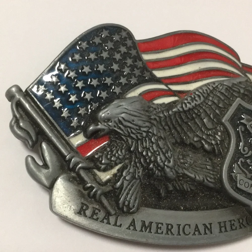 Real American Hero” Police Commemorative Pewter Buckle